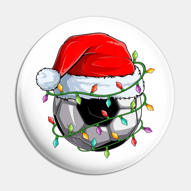 Soccer Santa Hat Snowman Christmas Lights Funny Xmas Squad Pin by KhanhVan