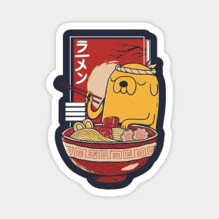 Adventure Time Jake the Dog enjoying a bowl of Ramen Noodles Magnet