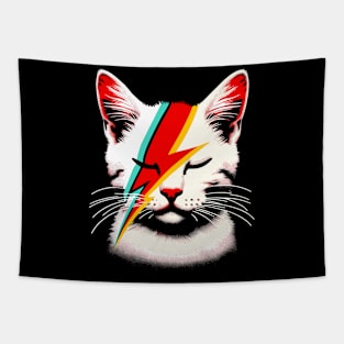 Retro Cat Rock and Roll Music Concert Festival Band Funny Cat Tapestry