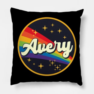 Avery // Rainbow In Space Vintage Style Pillow