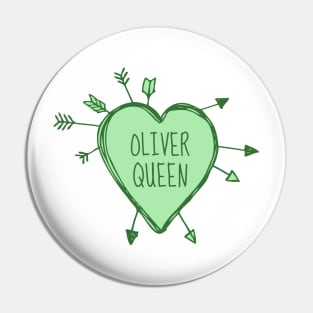 Oliver Queen - Heart with Green Arrows Doodle Pin