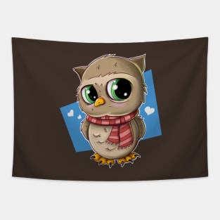 Cute and Sweet Holiday Owl Tapestry