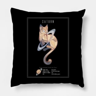 Saturn Cat Planet Pillow