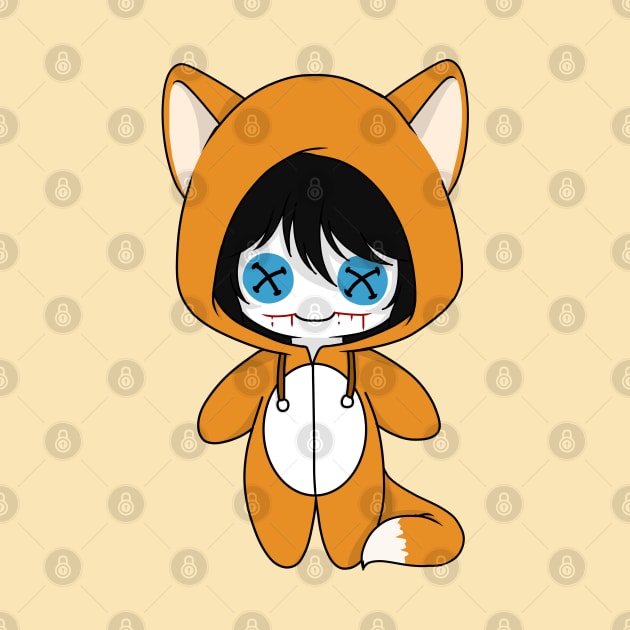 creepypasta jeff the killer fox costume doll by LillyTheChibi