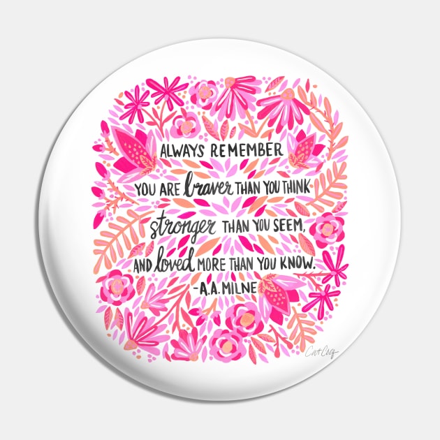 Pink Ombre "Always Remember" Pin by CatCoq