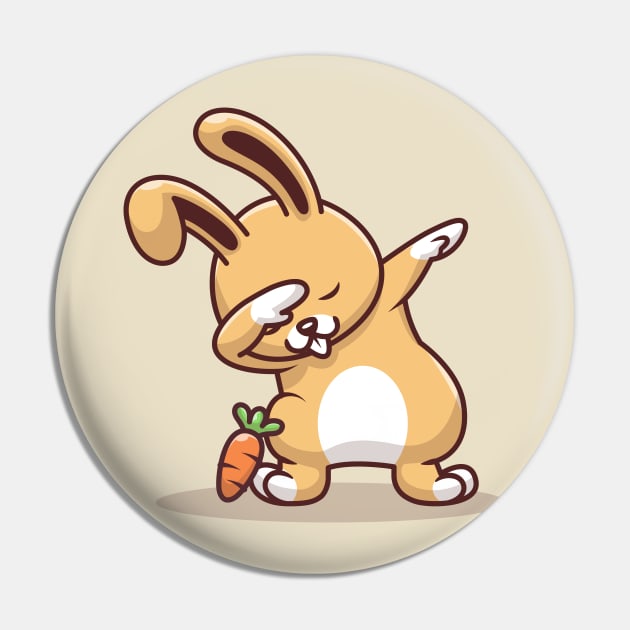 Cute Rabbit Dabbing Pose With Carrot Pin by Catalyst Labs