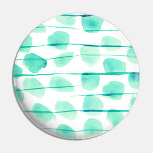 Emerald watercolor spots with stripes - abstract painted Pin