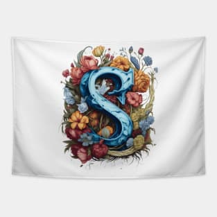 Floral Letter S Tapestry