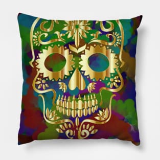 Golden Skull Pillow