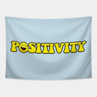 Positivity - Smiley Statement Logo Design Tapestry