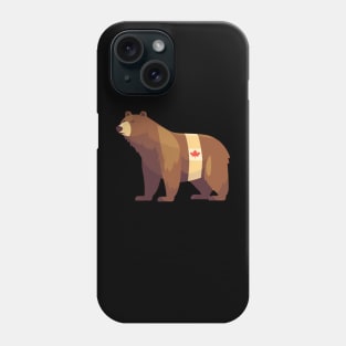 Bear with Maple leafs Canada, Canadian Flag Phone Case