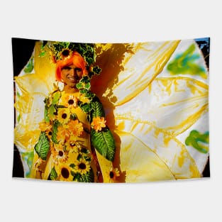 Drag queen in LGBT sunflower costume Tapestry