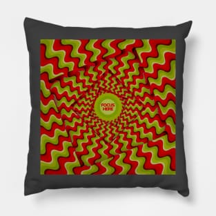 Psychedelic optical illusion - focus here Pillow