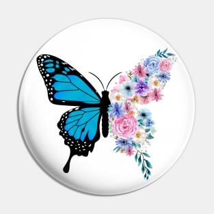 butterfly and flowers Pin