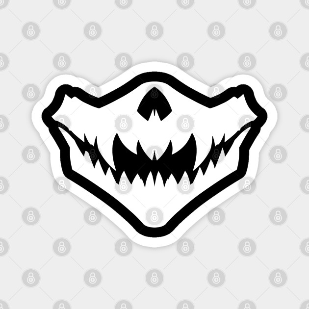 Demon Skull Mask 3 White Demon Skull Magnet Teepublic Au