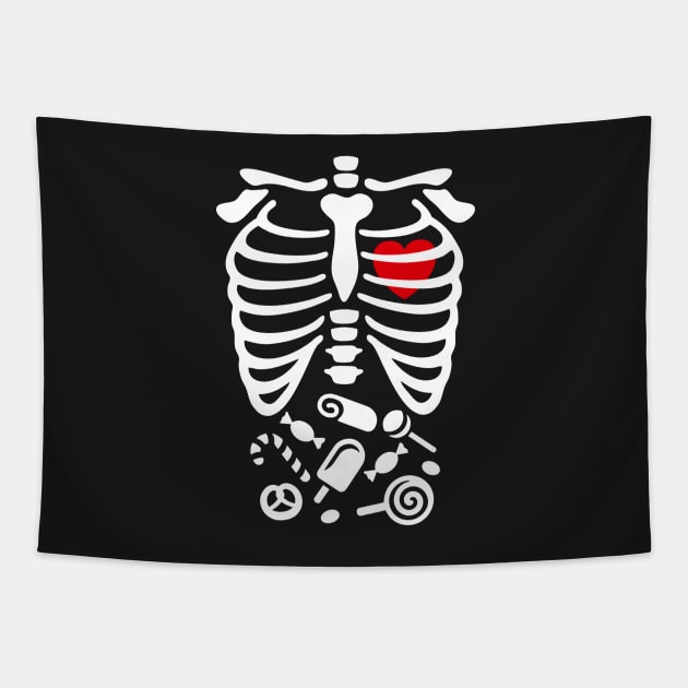 Scary Halloween X-Ray costume candy Tapestry by LaundryFactory