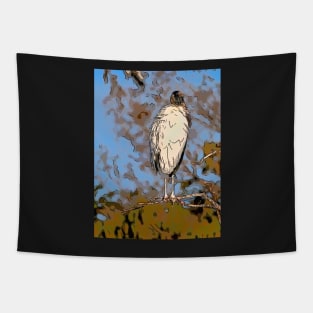 Wood Stork Standing Tapestry