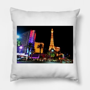 Eiffel Tower Paris and Ballys Hotel Las Vegas America Pillow