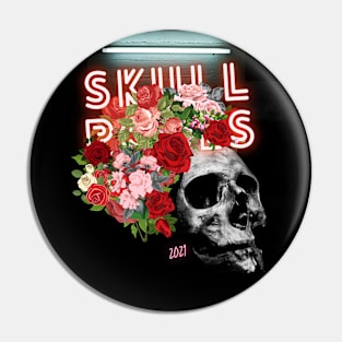 Skull Roses Pin