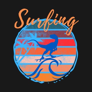 Surfing Velociraptor T-Shirt