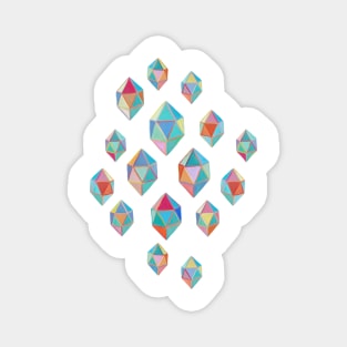 Floating Gems - a pattern of painted polygonal shapes Magnet