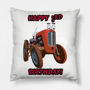 Happy 3rd Birthday tractor design Pillow