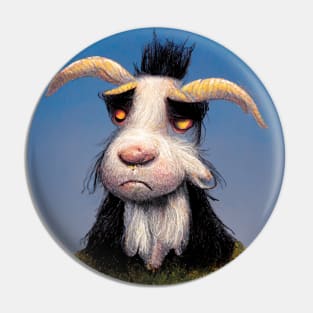 Sad little billy goat - maybe a little gruff. Pin