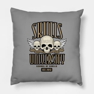 Skulls University Pillow