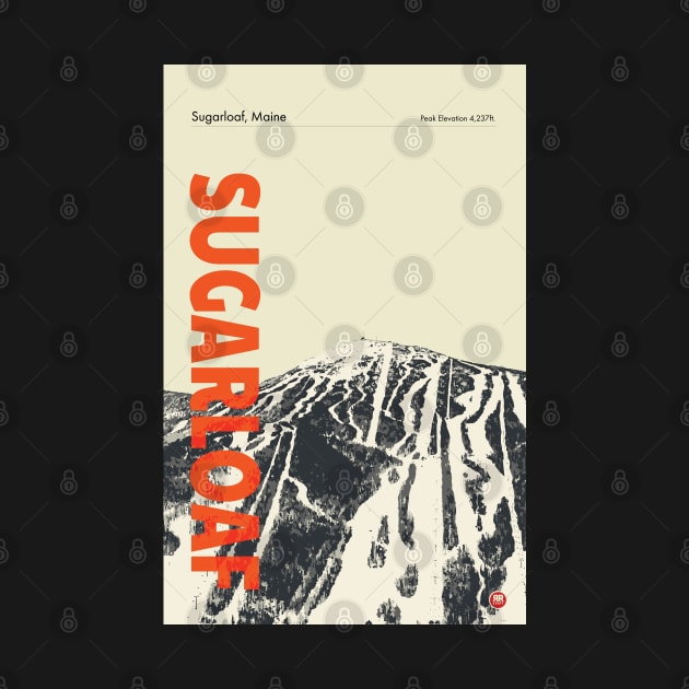 Sugarloaf Vintage Modern Ski Travel Poster by ROEDERcraft