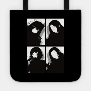 All Main Characters In The Eminence In Shadow Anime In A Cool Black Minimalist Silhouette Pop Art Design In White Background Tote