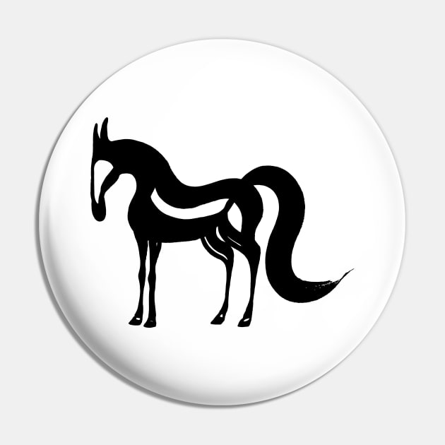 The Essence of a Horse (Black and White) Pin by illucalliart