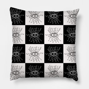 Chessboard Eyeballs Pillow
