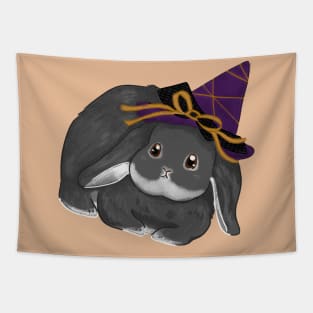 Black Rabbit Witch Hat Bunny _ Bunniesmee Tapestry