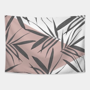 Leaves decoration. Triangles. pink. white. grey. Tapestry