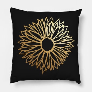 Golden Daisy Flower Pillow