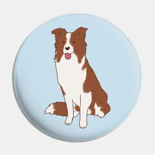 Brown border collie dog Pin