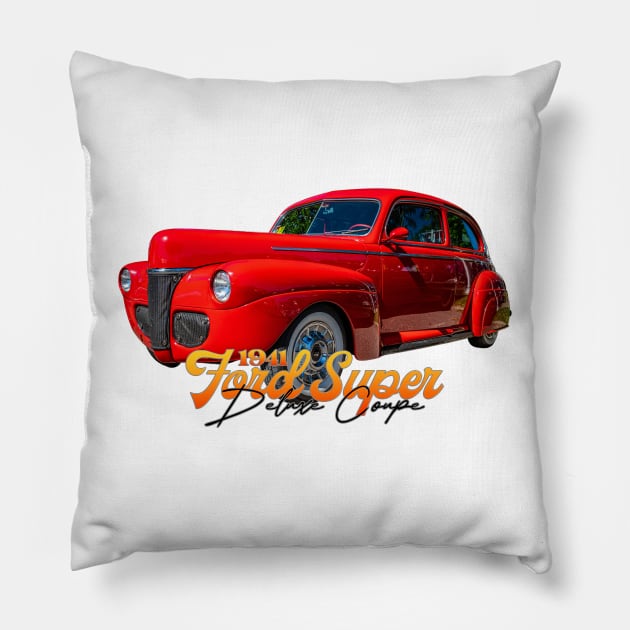 1941 Ford Super Deluxe Coupe Pillow by Gestalt Imagery