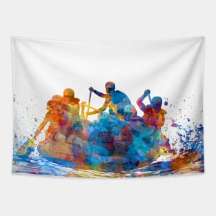 whitewater rafting-watercolor Tapestry