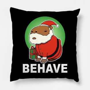 Behave Capybara Christmas Pillow