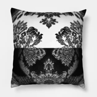 Black & White Damask Print Elegant Pillow