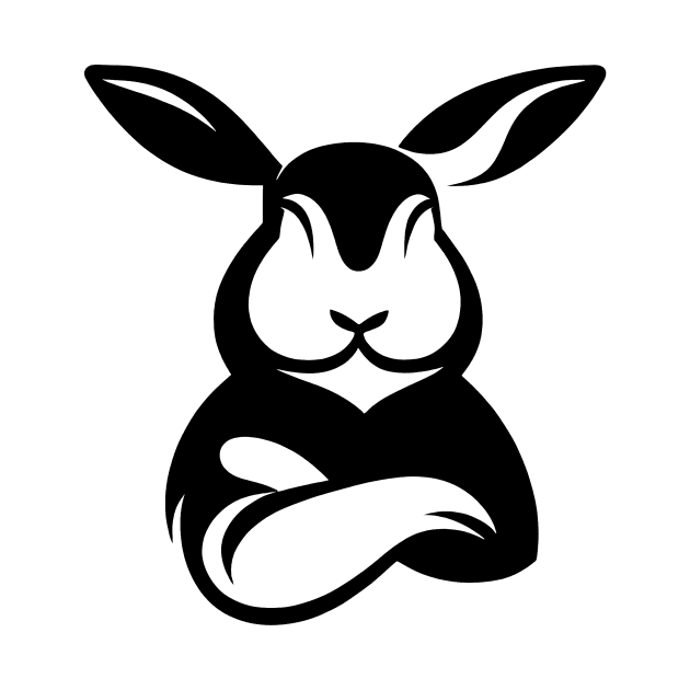 Bunny with Crossed Arms Silhouette by HBfunshirts