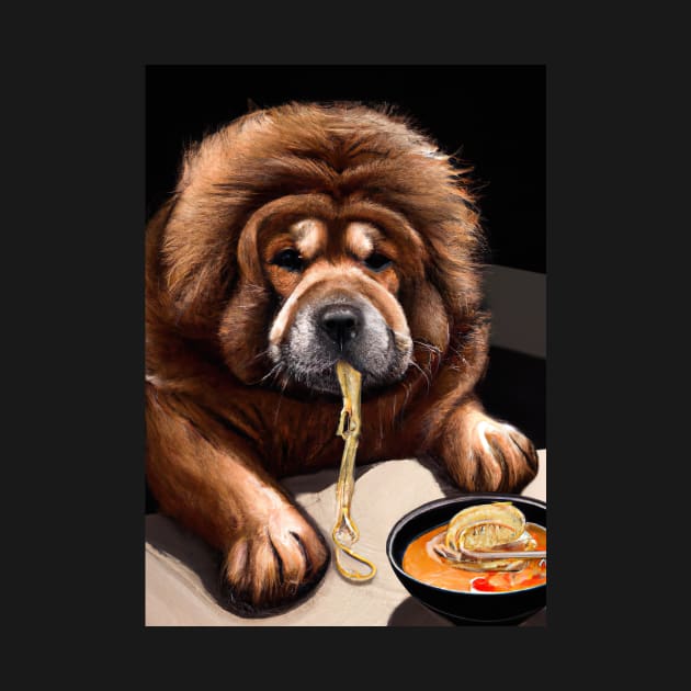 Dog eats Ramen by maxcode