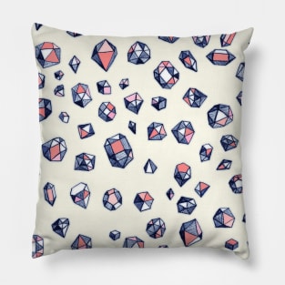 Navy & Coral Crystals Pillow