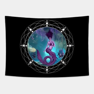 Wonderful mermaid in the deep ocean Tapestry