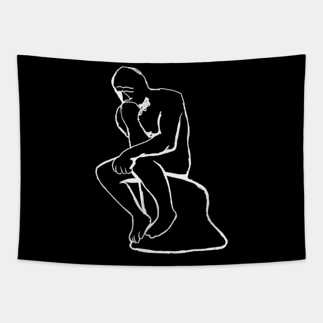 Rodin - The Thinker (raw sketch) Tapestry by isstgeschichte