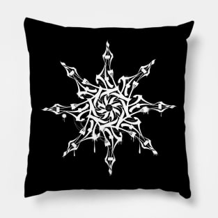 White Halloween mandala Pillow