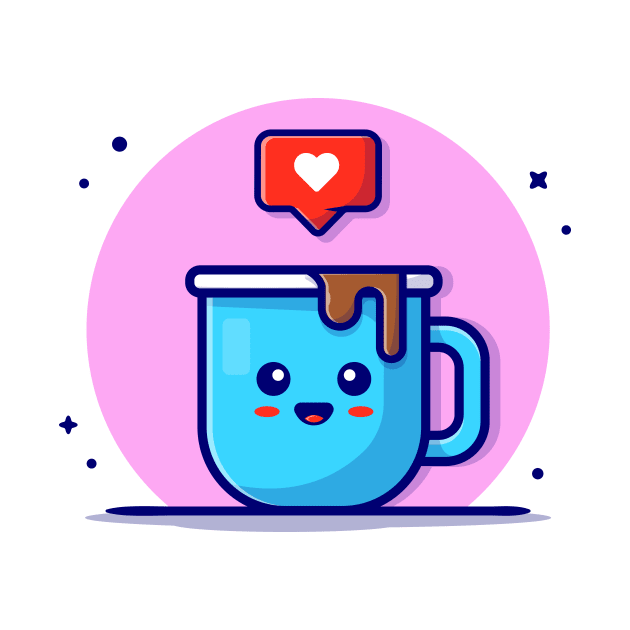 Cute Coffee With Love Sign Cartoon Vector Icon Illustration by Catalyst Labs