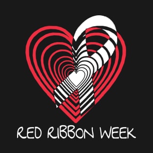 We Wear Red For Red Ribbon Week Awareness,Red Ribbon Week Awareness Ribbon T-Shirt