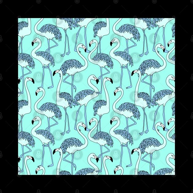 💙 Blue flamingos illustration 🦩 by Pop Cult Store