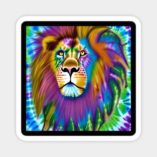 Tie-Dye Lion Painting Magnet